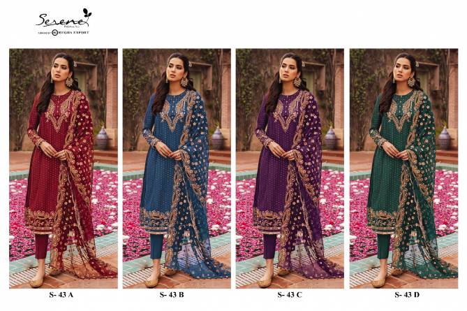 Serene S 43 Heavy Festive Wear Georgette Heavy Embroidery Pakistani Salwar Suits Collection